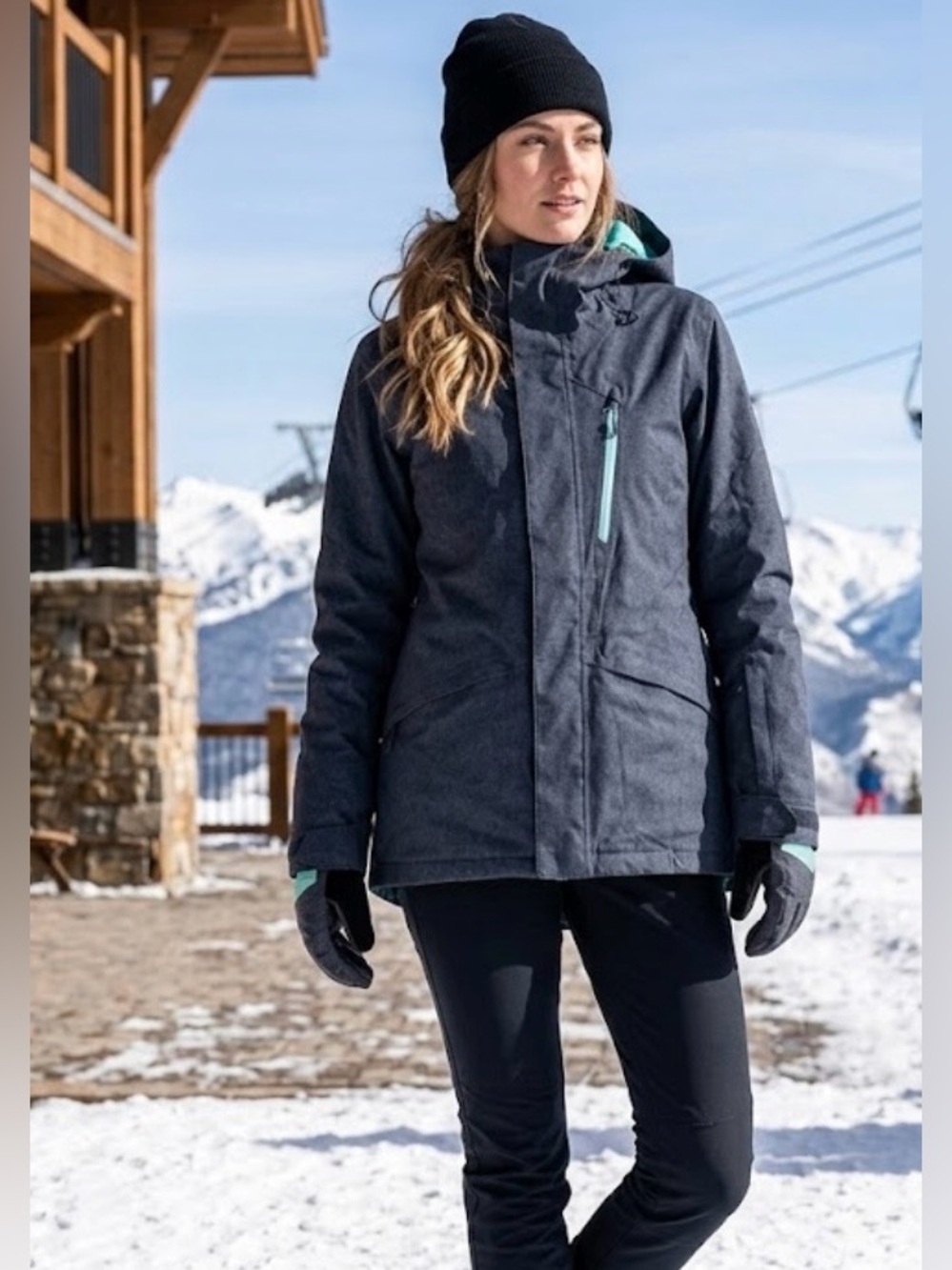 The North Face Women's Dark blue Jacket with Teal Trim size M
